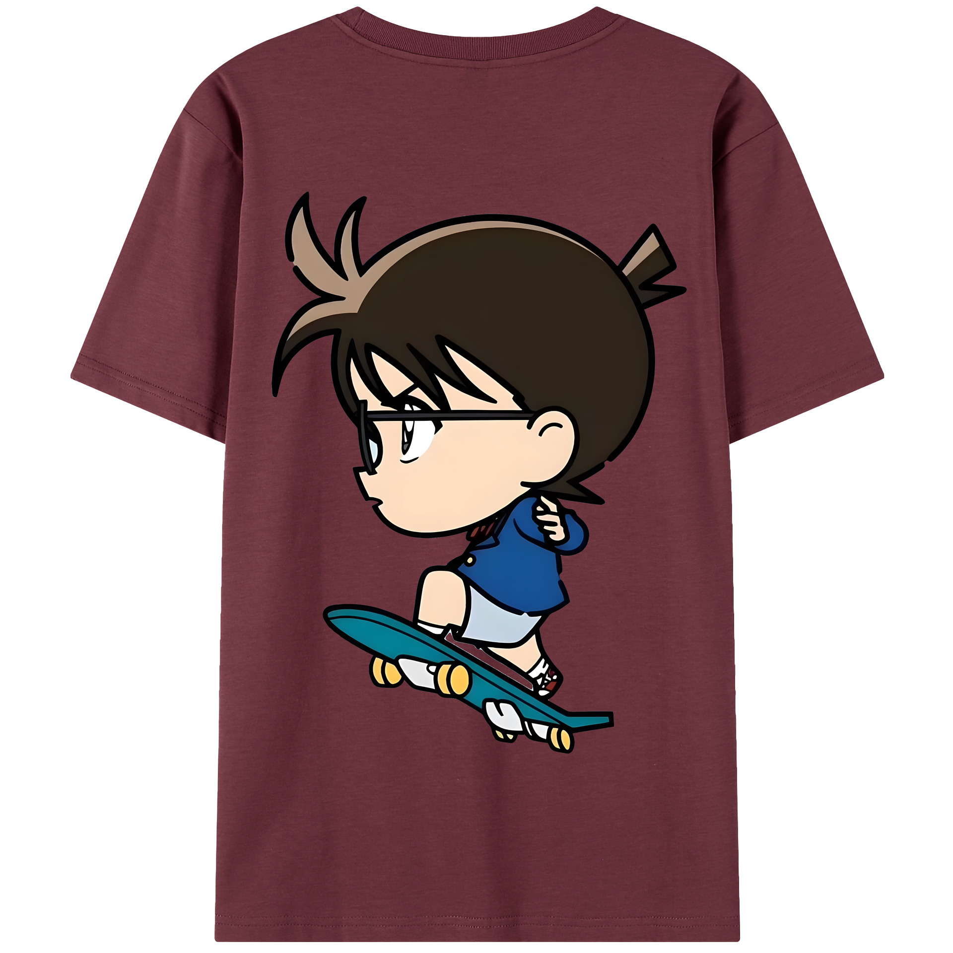 （画像用） 名探偵コナン 江戸川 コナン Detective Conan Conan Edogawa 綿100％半袖Tシャツ（背面プリント）